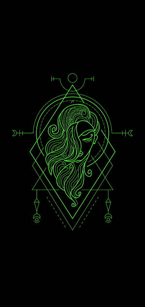 Green Virgo Zodiac Geometric Wallpaper