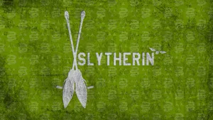 Green White Slytherin Brooms Wallpaper