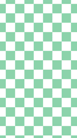 Greenand White Checkerboard Pattern Wallpaper