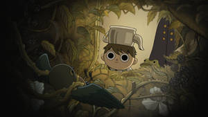 Greg Looking At Bird Over The Garden Wall Wallpaper