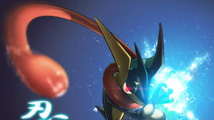 Greninja Taking A Masterful Aim With An Ice Shuriken Wallpaper