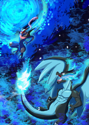 Greninja Vs Shiny Charizard Wallpaper