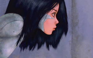 Grey Alita Sideview Wallpaper