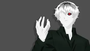 Grey Anime Character With Red Eye Wallpaper