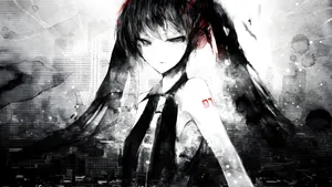 Grey Anime Girl Art Wallpaper