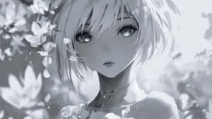 Grey Anime Girl Portrait Wallpaper