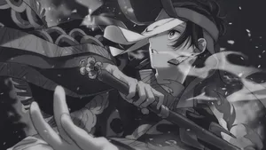 Grey Anime Intense Battle Wallpaper