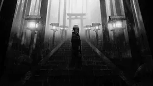 Grey Anime Mysterious Scene Wallpaper