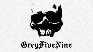 Grey Five Nine Skull Logo Wallpaper