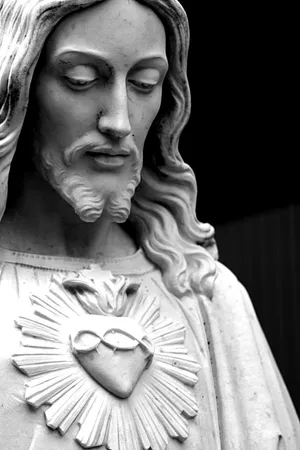 Grey Statue Jesus Phone Wallpaper