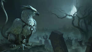 Griffinin Moonlit Graveyard Wallpaper