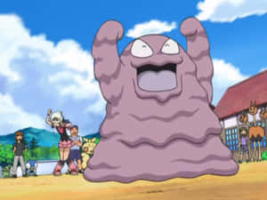 Grimer Cheering In The Pokemon Anime Wallpaper