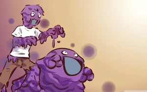Grimer With Slime-covered Trainer Wallpaper