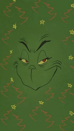 Grinch Face Holiday Background Wallpaper