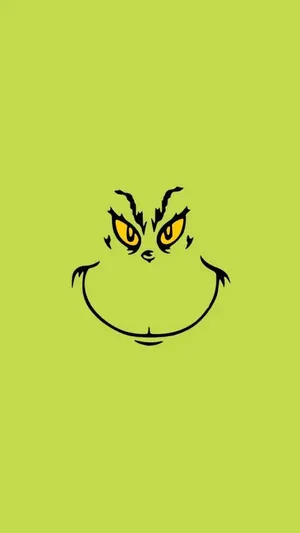 Grinch Face Simple Illustration Wallpaper