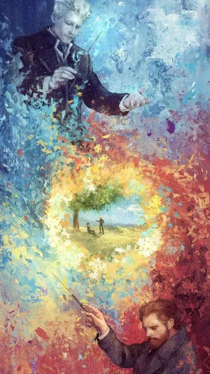 Grindelwald And Dumbledore Duel Wallpaper