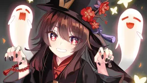 Grinning Hu Tao Pfp Wallpaper