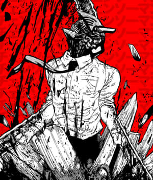 Gritty Gaze Of Chainsaw Man Power Wallpaper