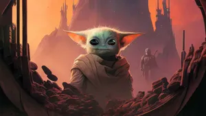 Groguand Mandalorian Artwork Wallpaper