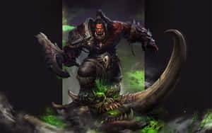 Grom Hellscream Unleashing Fury In Battle Wallpaper