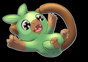 Grookey_ Playful_ Pose Wallpaper