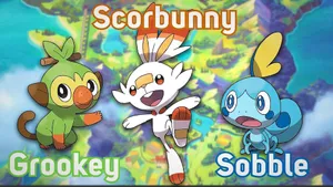 Grookey, The Mischievous Grass-type Pokemon, On A Vibrant Background Wallpaper