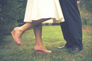 Groom And Bride Leg Shot Wallpaper