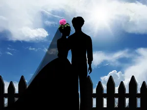 Groom And Bride Silhouette Wallpaper
