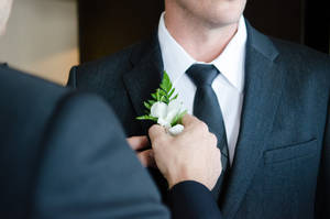 Groom Boutonnière On Suit Wallpaper