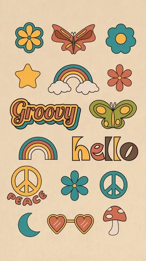 Groovy Aesthetic Design Elements Wallpaper