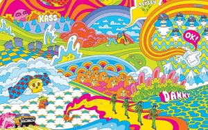 Groovy Psychedelic 70s Aesthetic Wallpaper Wallpaper