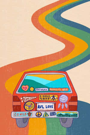 Groovy Psychedelic 70s Vibes Wallpaper