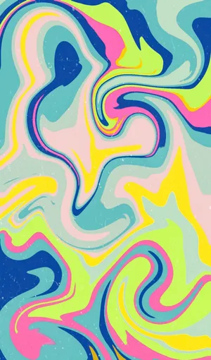 Groovy Retro Watercolor Wallpaper