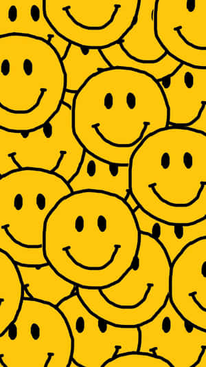 Groovy Smiley Faces Pattern Wallpaper