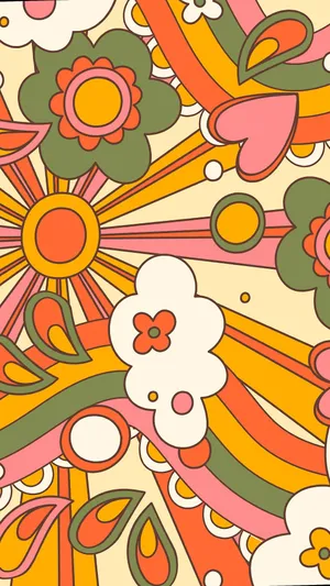 Groovy Sunshine Floral Pattern.jpg Wallpaper