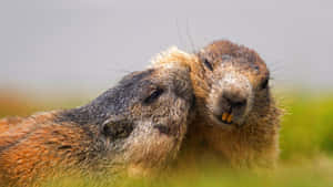 Groundhog Couple Cuddling.jpg Wallpaper