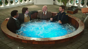 Group Conversationin Hot Tub Wallpaper