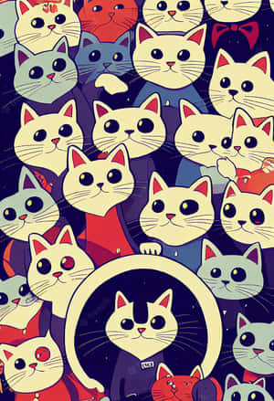 Group Of Cute Kitties Portrait Wallpaper