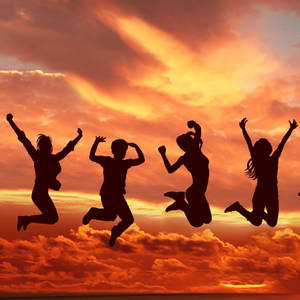 Group Of People Jump Shot Wallpaper