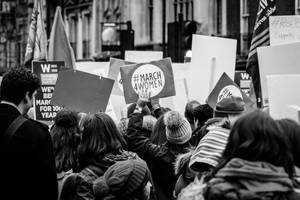 Group Of People Protesting Women's Rights Wallpaper