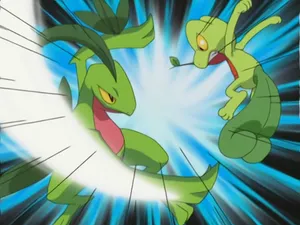 Grovyle Fighting Treecko Wallpaper