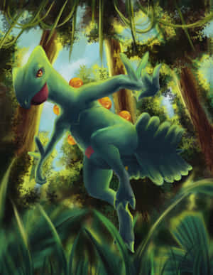 Grovyle In Forest Wallpaper