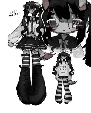 Grunge Cartoon Stitched Emo Cat Doll Wallpaper