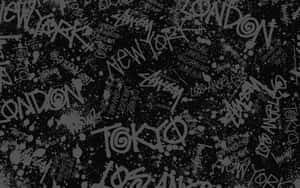 Grunge City Names Grey Aesthetic Wallpaper Wallpaper