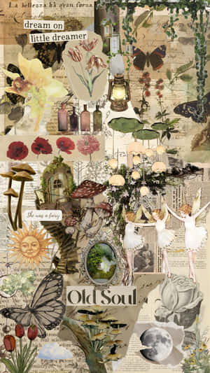 Grunge Fairycore Dream Collage Wallpaper