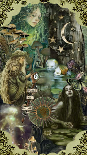 Grunge Fairycore Enchanted Forest Wallpaper