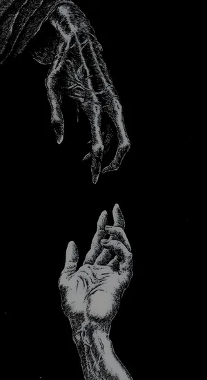 Grunge Goth Reaching Hands Wallpaper