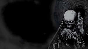 Grunge Goth Skeleton Art Wallpaper