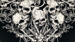 Grunge Goth Skull Art Wallpaper