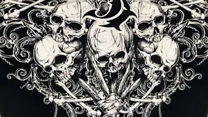 Grunge Goth Skull Art Wallpaper